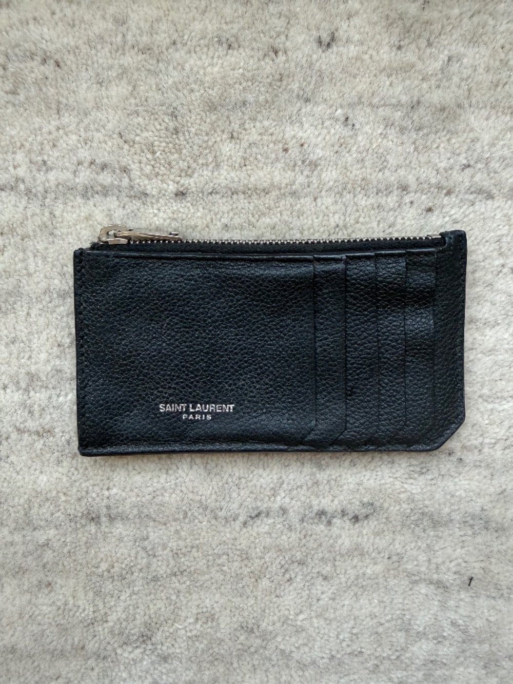 Authentic Saint Laurent Paris Fragments Zip Card Holder